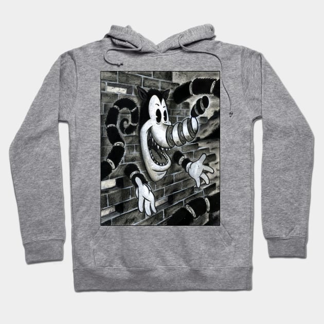 Wolf in Wall Hoodie by AtomicMadhouse